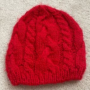Red knit beanie